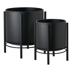 Blumentopf – Schwarz, 2er-Set, Metallgestell - Flowerpot | House Nordic