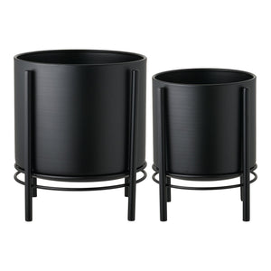 Blumentopf – Schwarz, 2er-Set, Metallgestell - Flowerpot | House Nordic