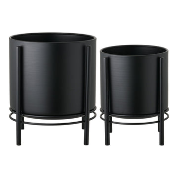 Blumentopf – Schwarz, 2er-Set, Metallgestell - Flowerpot | House Nordic