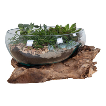 Waterdrop - Teak Wood Glass Design Steel Frame – San Marino | House Nordic