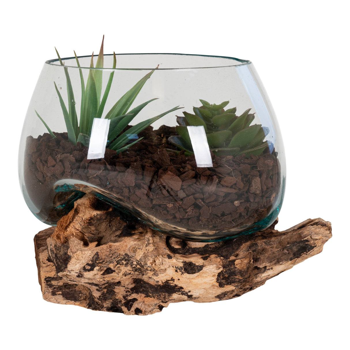 Dekoobjekt – Natur, Teakholz/Glas, 15 cm hoch - San Marino | House Nordic