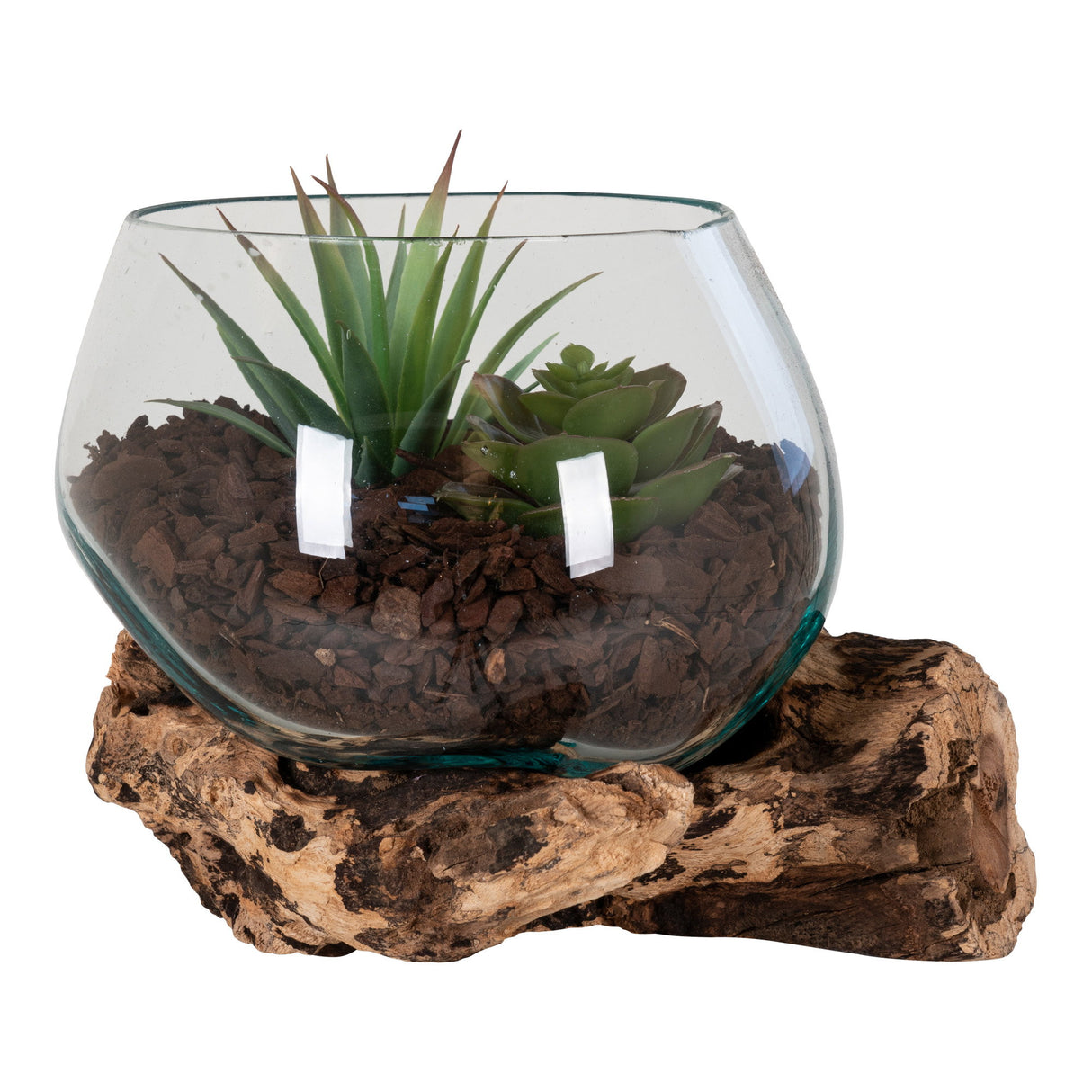 Dekoobjekt – Natur, Teakholz/Glas, 15 cm hoch - San Marino | House Nordic