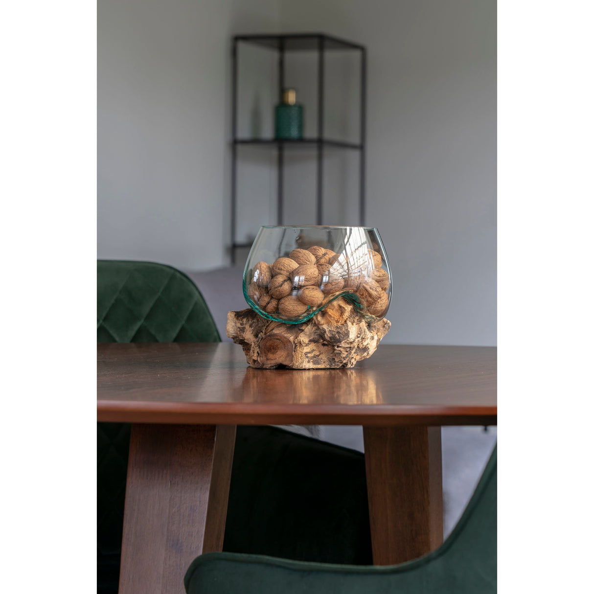 Dekoobjekt – Natur, Teakholz/Glas, 15 cm hoch - San Marino | House Nordic