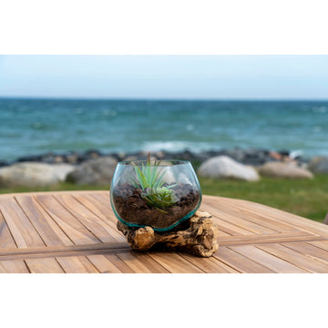 Dekoobjekt – Natur, Teakholz/Glas, 15 cm hoch - San Marino | House Nordic