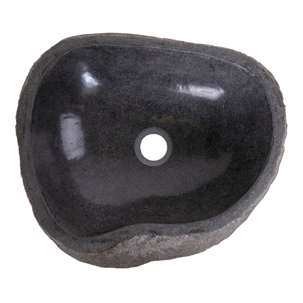Waschbecken - Naturstein, Dunkle Steinoptik, 15 cm Höhe - Donau | House Nordic