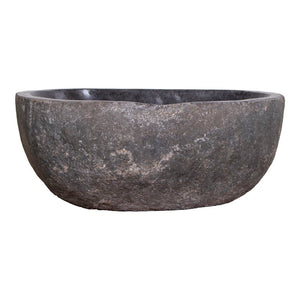 Waschbecken - Naturstein, Dunkle Steinoptik, 15 cm Höhe - Donau | House Nordic