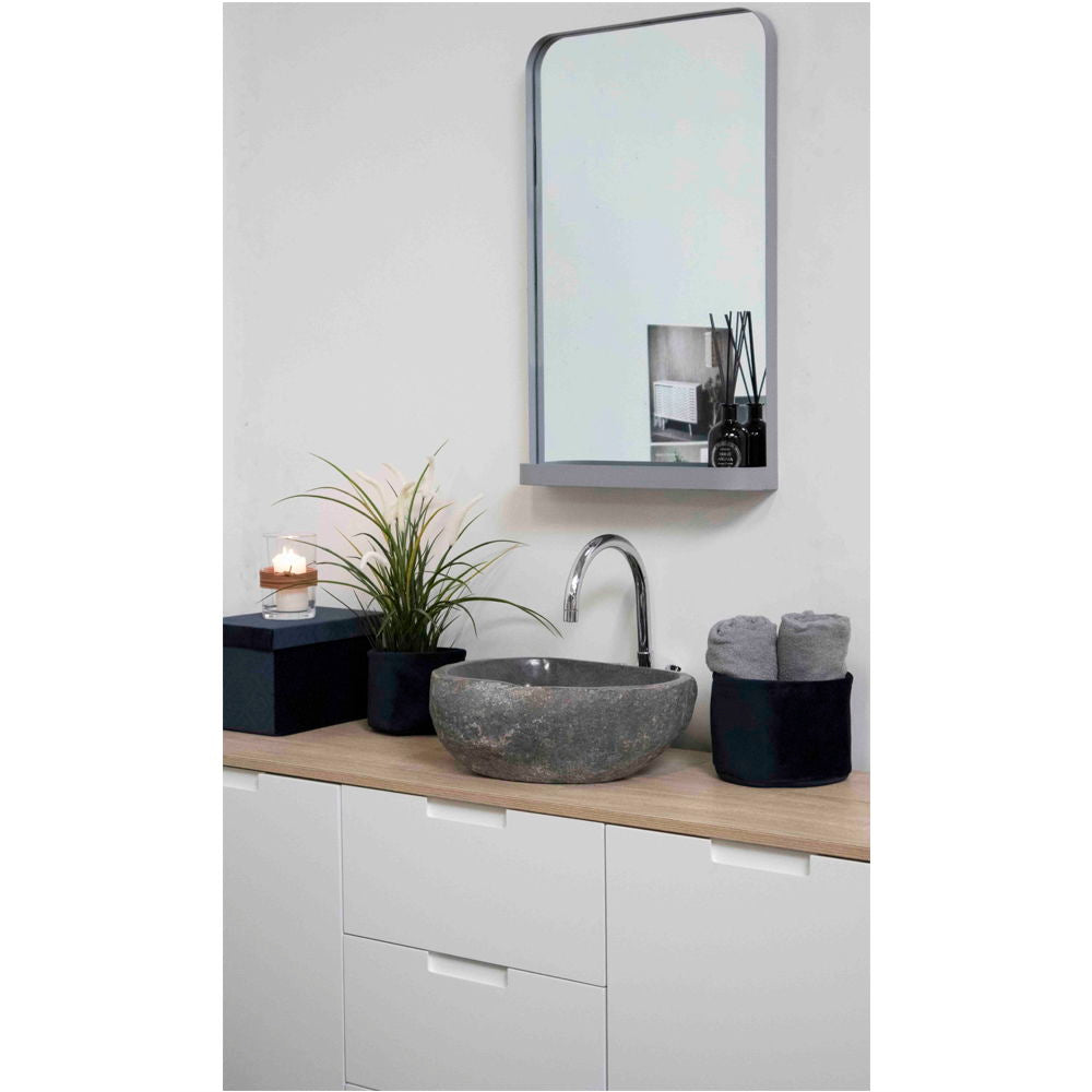 Waschbecken - Naturstein, Dunkle Steinoptik, 15 cm Höhe - Donau | House Nordic