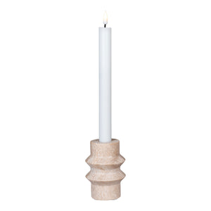 Kerzenständer – Naturtravertin, gedrehtes Profil, 10 cm hoch - Candle Holder | House Nordic