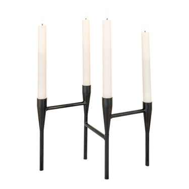 Kerzenständer – schwarzer Stahl, lineare Silhouette, matte Oberfläche | House Nordic