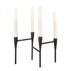 Kerzenständer – Schwarzer Stahl, vier Kerzenplätze, 21 cm hoch - Candle Holder | House Nordic