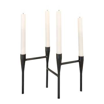 Kerzenständer – Schwarzer Stahl, vier Kerzenplätze, 21 cm hoch - Candle Holder | House Nordic
