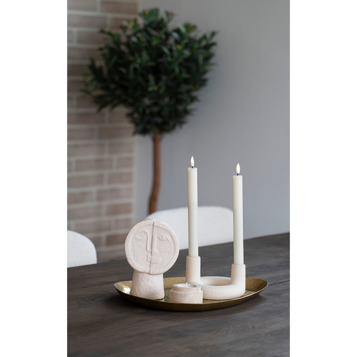Kerzenhalter – Keramik Material, Beige Oberfläche, Minimalistisches Design | House Nordic