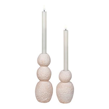 Candle holder – solid cement, natural beige, sculptural silhouette | House Nordic