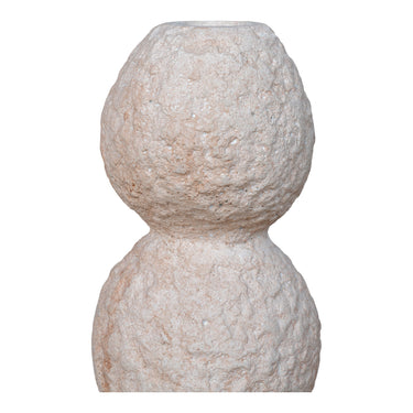 Candle holder – solid cement, natural beige, sculptural silhouette | House Nordic