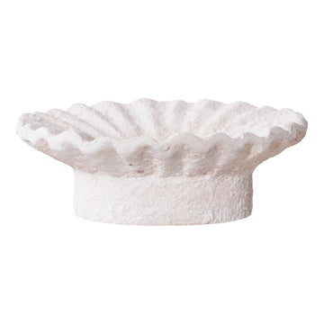 Kerzenhalter – Weißer Zement, geriffelte Form, 2er-Set - Candle Holder | House Nordic
