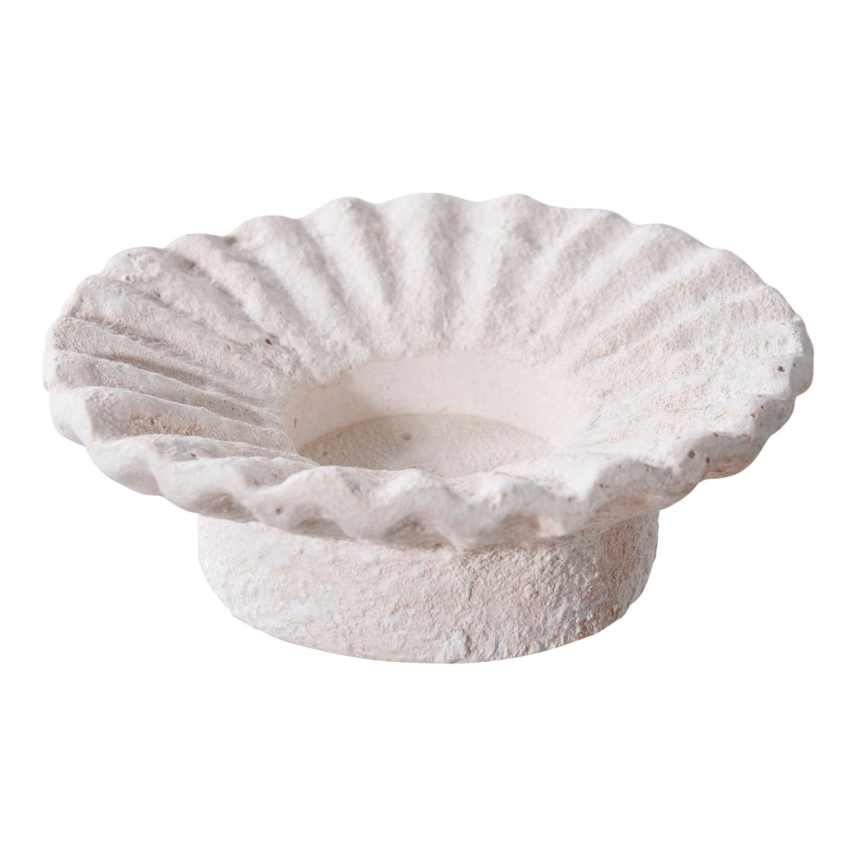 Kerzenhalter – Weißer Zement, geriffelte Form, 2er-Set - Candle Holder | House Nordic