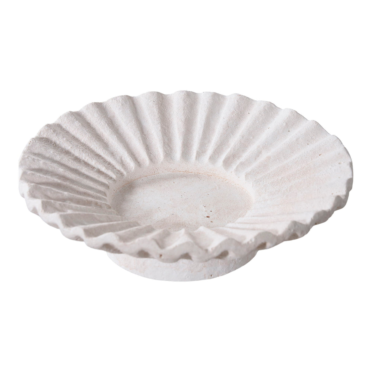 Kerzenhalter – Weißer Zement, geriffelte Form, 2er-Set - Candle Holder | House Nordic
