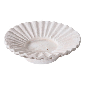 Kerzenhalter – Weißer Zement, geriffelte Form, 2er-Set - Candle Holder | House Nordic