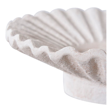 Kerzenhalter – Weißer Zement, geriffelte Form, 2er-Set - Candle Holder | House Nordic