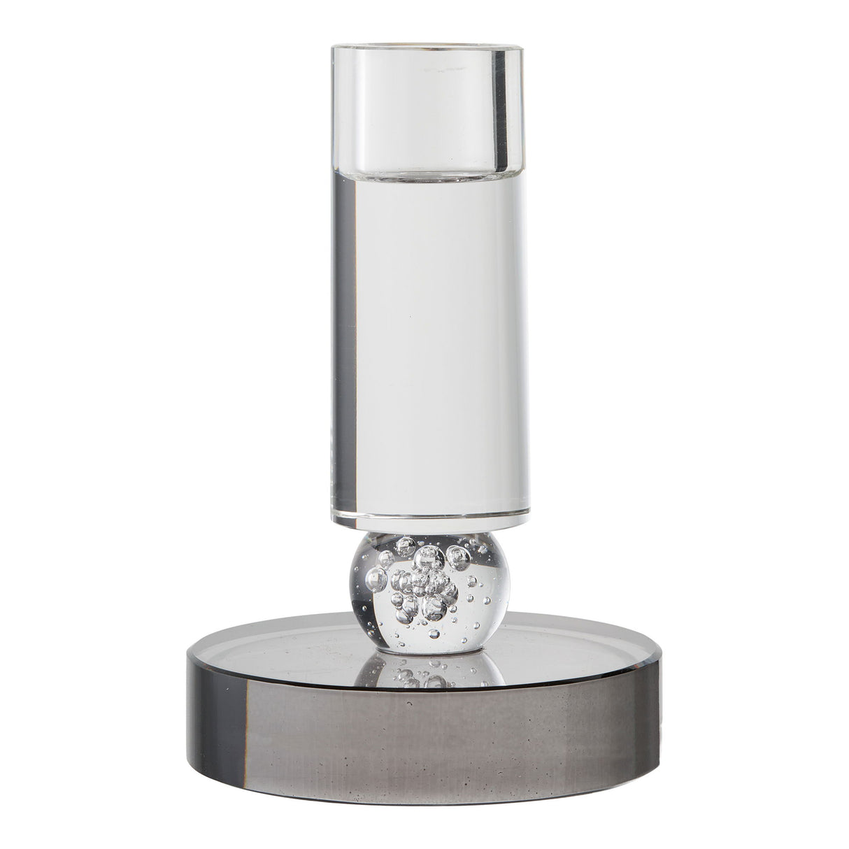 Kerzenhalter – Glasdesign, Grau-Weiß, Dekorativer Sockel - House Nordic
