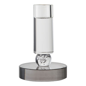 Kerzenhalter – Glasdesign, Grau-Weiß, Dekorativer Sockel - House Nordic