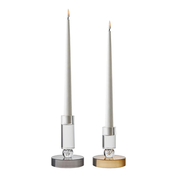 Kerzenhalter – Glasdesign, Grau-Weiß, Dekorativer Sockel - House Nordic