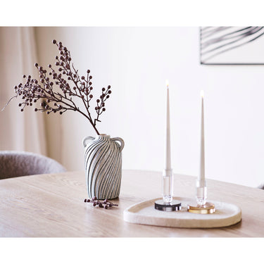Candle Holder – Glass Grey-White, translucent surface, elegant design language – House Nordic