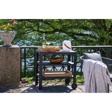 Tablett – Natur-Teakholz, integrierte Griffe, 3er-Set - Faro | House Nordic