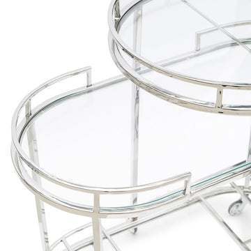 Ovales Beistelltisch - Set Edelstahl & Glas - Modell Crosby Street | Rivièra Maison - Esszett Luxury | Stilvolles Wohnen mit Charakter