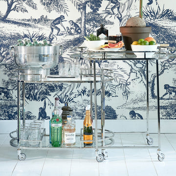 Ovales Beistelltisch - Set Edelstahl & Glas - Modell Crosby Street | Rivièra Maison - Esszett Luxury | Stilvolles Wohnen mit Charakter