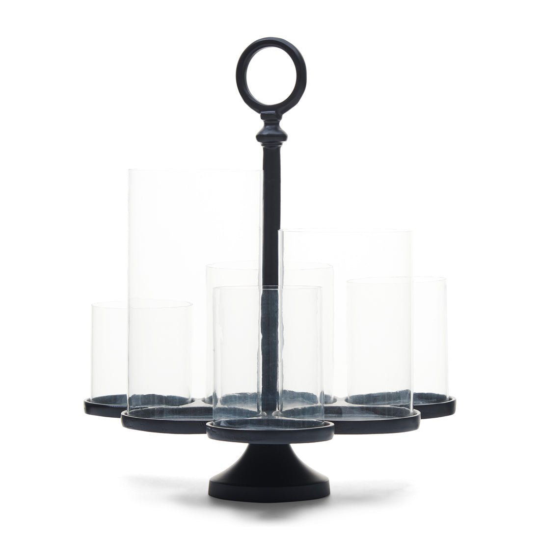 Laternenhalter Mattschwarz Aluminium und Glas, Silber, 36.5x35x42 cm – Lisbon Multiple Hurricane 1 | Rivièra Maison - Esszett Luxury | Stilvolles Wohnen mit Charakter