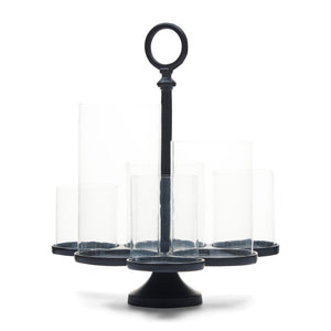 Laternenhalter Mattschwarz Aluminium und Glas, Silber, 36.5x35x42 cm – Lisbon Multiple Hurricane 1 | Rivièra Maison - Esszett Luxury | Stilvolles Wohnen mit Charakter