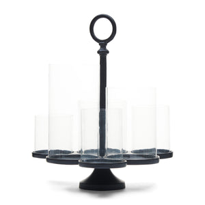 Laternenhalter Mattschwarz Aluminium und Glas, Silber, 36.5x35x42 cm – Lisbon Multiple Hurricane 1 | Rivièra Maison - Esszett Luxury | Stilvolles Wohnen mit Charakter