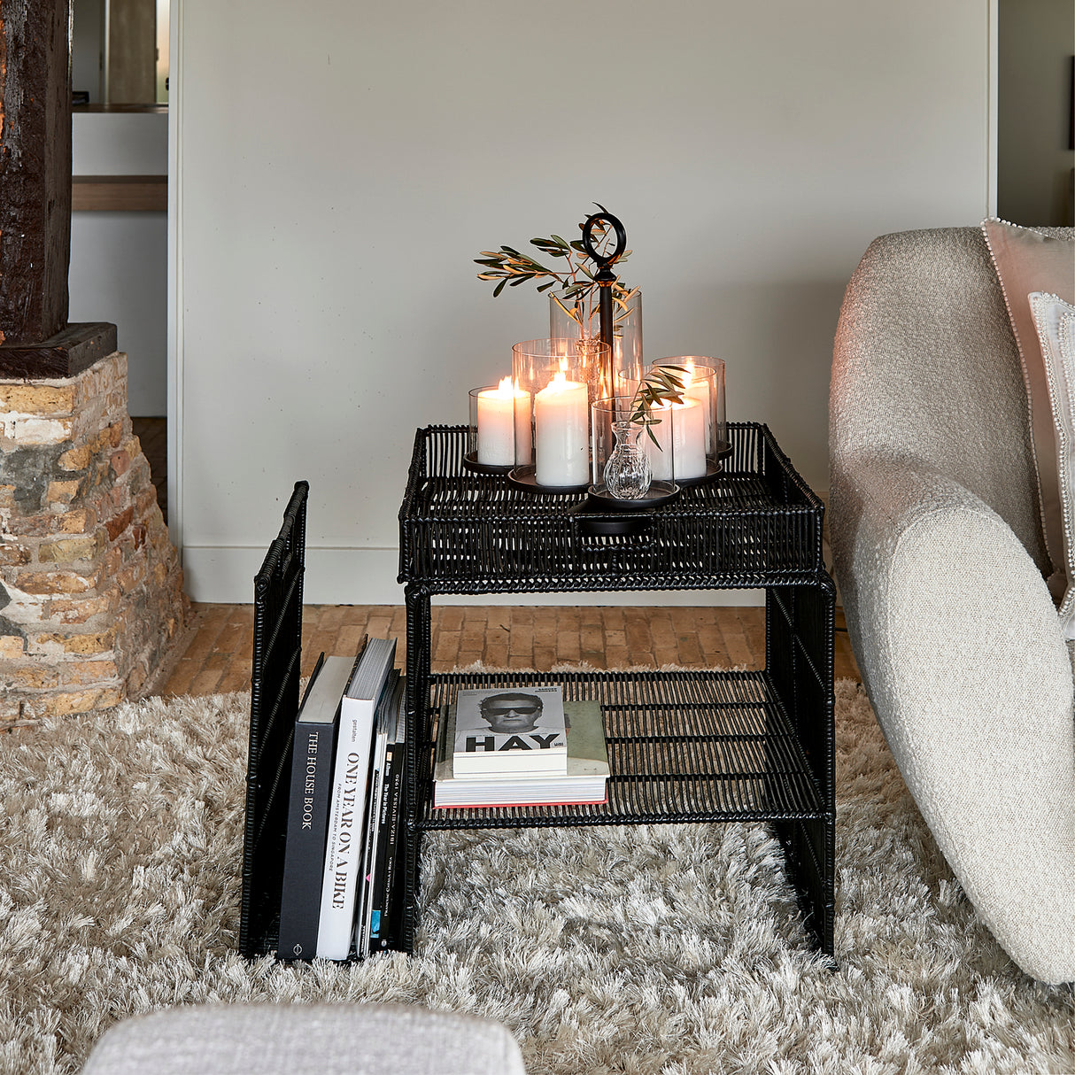 Laternenhalter Mattschwarz Aluminium und Glas, Silber, 36.5x35x42 cm – Lisbon Multiple Hurricane 1 | Rivièra Maison - Esszett Luxury | Stilvolles Wohnen mit Charakter