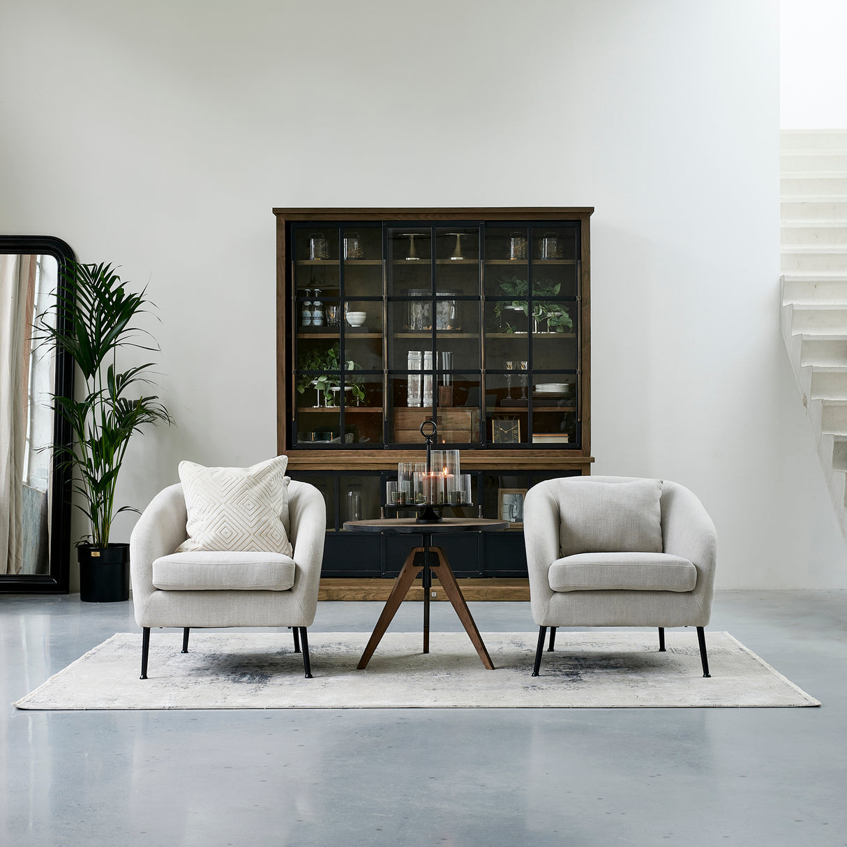 Laternenhalter Mattschwarz Aluminium und Glas, Silber, 36.5x35x42 cm – Lisbon Multiple Hurricane 1 | Rivièra Maison - Esszett Luxury | Stilvolles Wohnen mit Charakter