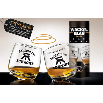 Wackelglas – Klares Glas, Spülmaschinenfestes Material, Spruchmotiv - Schicht | Gilde