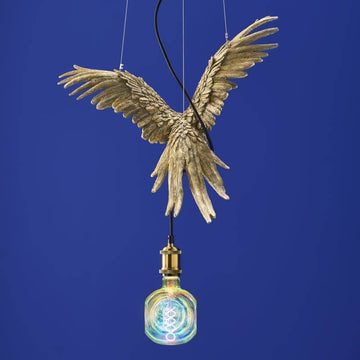 Ceiling Light – Sculptural Design, Exotic Animal Motif, Polyresin Construction, Golden Finish – Parrot Percy | WERNS