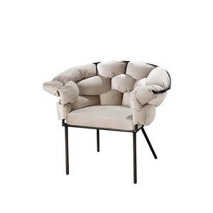 Sessel – Beiges Textil, Schwarzes Metall, Gepolsterter Sitz - Connect | Gilde