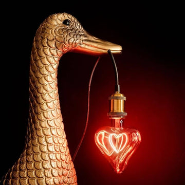 LED Light Bulb - Heart Shape, Decorative Filament, Glass Design, Red Light - Heart | WERNS