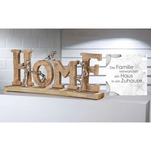 Schriftzug – Natürliches Mangoholz, Familienmotiv, Dekorativer Look - Home | Gilde