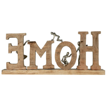 Schriftzug – Natürliches Mangoholz, Familienmotiv, Dekorativer Look - Home | Gilde