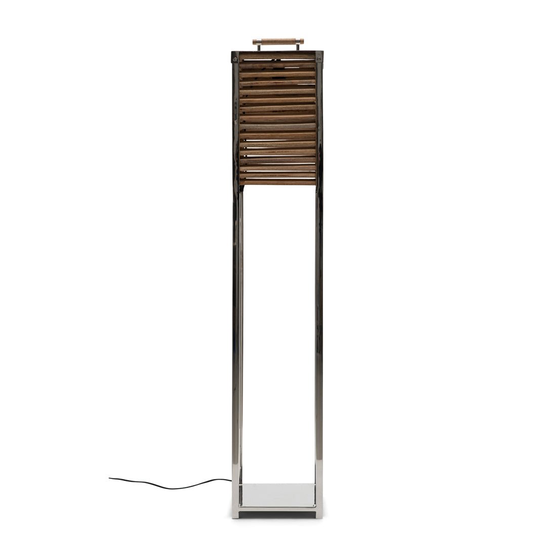 Stehlampe Silber mit Aluminiumrahmen und naturbraunen Holzlamellen 2 – Ocean Cay Shutters | Rivièra Maison - Esszett Luxury | Stilvolles Wohnen mit Charakter