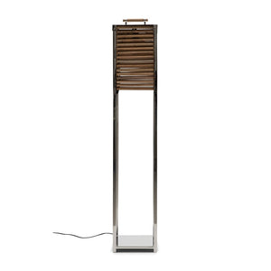 Stehlampe Silber mit Aluminiumrahmen und naturbraunen Holzlamellen 2 – Ocean Cay Shutters | Rivièra Maison - Esszett Luxury | Stilvolles Wohnen mit Charakter