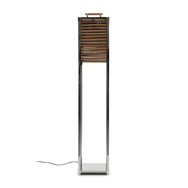 Stehlampe Silber mit Aluminiumrahmen und naturbraunen Holzlamellen 2 – Ocean Cay Shutters | Rivièra Maison - Esszett Luxury | Stilvolles Wohnen mit Charakter
