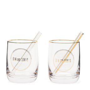 Gin & Tonic Glas Set mit Strohhalmen – Le Club | Rivièra Maison - Esszett Luxury | Stilvolles Wohnen mit Charakter