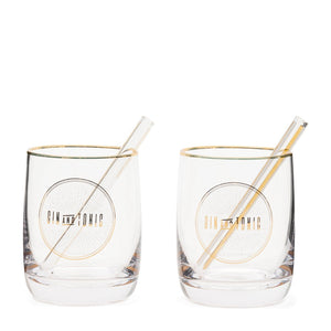 Gin & Tonic Glas Set mit Strohhalmen – Le Club | Rivièra Maison - Esszett Luxury | Stilvolles Wohnen mit Charakter