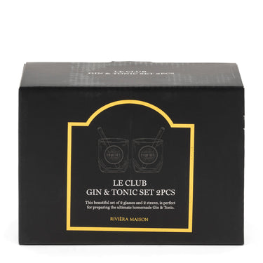 Gin & Tonic Glas Set mit Strohhalmen – Le Club | Rivièra Maison - Esszett Luxury | Stilvolles Wohnen mit Charakter
