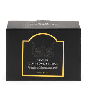 Gin & Tonic Glas Set mit Strohhalmen – Le Club | Rivièra Maison - Esszett Luxury | Stilvolles Wohnen mit Charakter