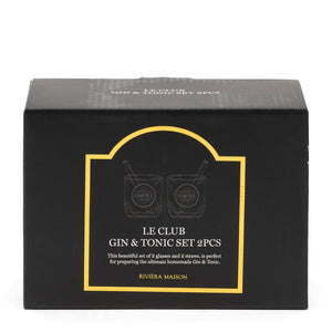 Gin & Tonic Glas Set mit Strohhalmen – Le Club | Rivièra Maison - Esszett Luxury | Stilvolles Wohnen mit Charakter
