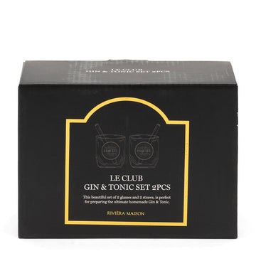 Gin & Tonic Glas Set mit Strohhalmen – Le Club | Rivièra Maison - Esszett Luxury | Stilvolles Wohnen mit Charakter